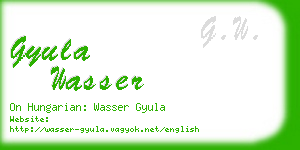 gyula wasser business card